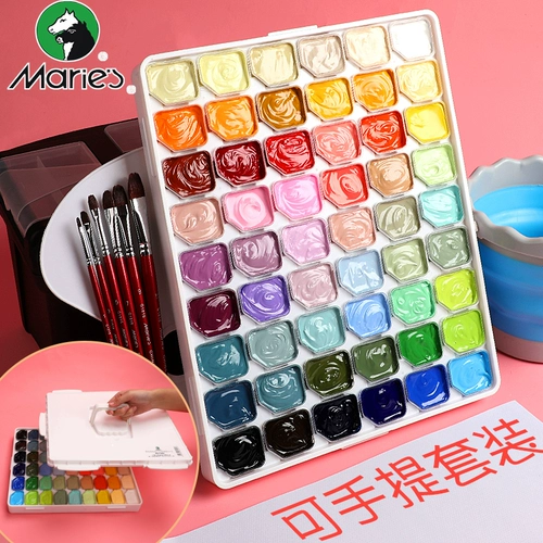 Пигментированная гуашь, художественный набор инструментов, профессиональная портативная акварель для начинающих для школьников, 54 цветов, полный комплект, 30 мл