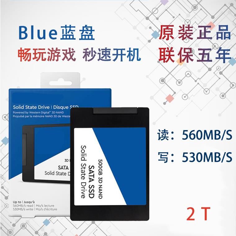WD Western Blue Disk 2T BIue 3D Edition 2 5-inch SATA3 2TB SSD Solid State Drive