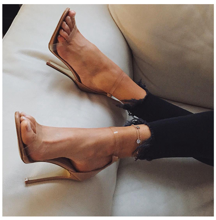 Yachiu 2026 New Women's Genuine Leather Simple and Stylish One-Strap Transparent High-Heeled Sandals for Women with Ultra-Thin Heels in Nude and Black Yachiu 2026 New Women's Genuine Leather Simple and Stylish One-Strap Transparent High-Heeled Sandals for Women with Ultra-Thin Heels in Nude and Black