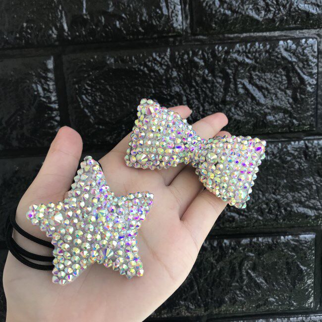 Lou Haha] Korean handmade foam black ore hair ring star bow tie hair hair ring adult versatile - Taobao