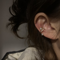 Lou Haha] multi-layer pearl zircon ear bone clip without ear hole Korea Dongdaemun temperament high-end simple ear clip