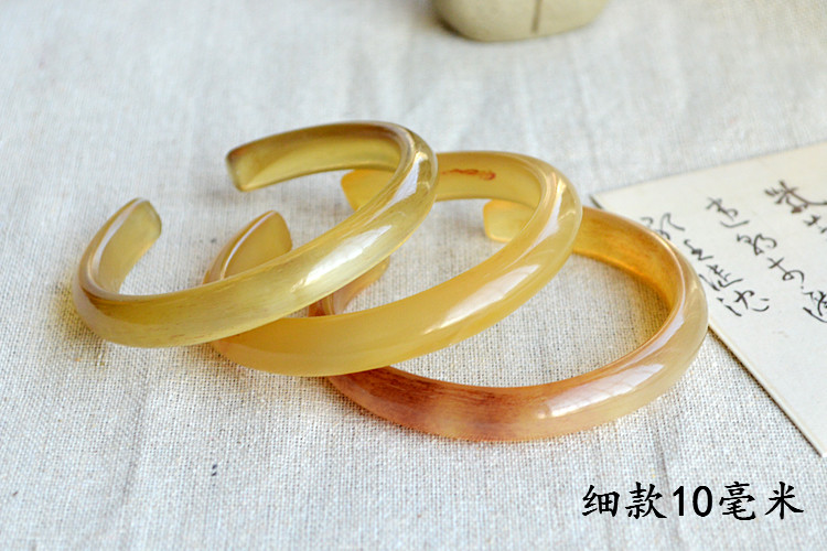 Máu bò tự nhiên sừng bò vòng tay vòng tay phụ nữ mở miệng quý tộc làm bằng tay rộng rãi dân tộc theo phong cách văn học vòng gỗ trầm hương