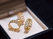 Canyon Jewelry Yellow 18K Gold Color Treasure Lace Ring Ancestral Mother Green Ruby Sapphire Diamond Ring