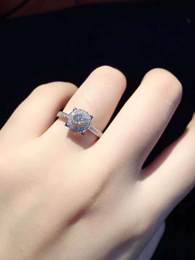 White 18K gold to engage in marriage real diamond ring bare diamond bar custom platinum one carat diamond ring woman