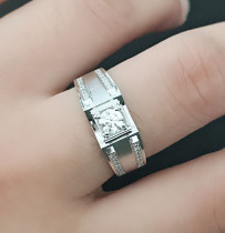 18K gold courting for marriage mens diamond ring naked drill for ring custom platinum 1 carat real diamond ring man