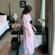 French niche gentle wind chiffon white dress waist slimming long skirt temperament goddess fan skirt women's summer