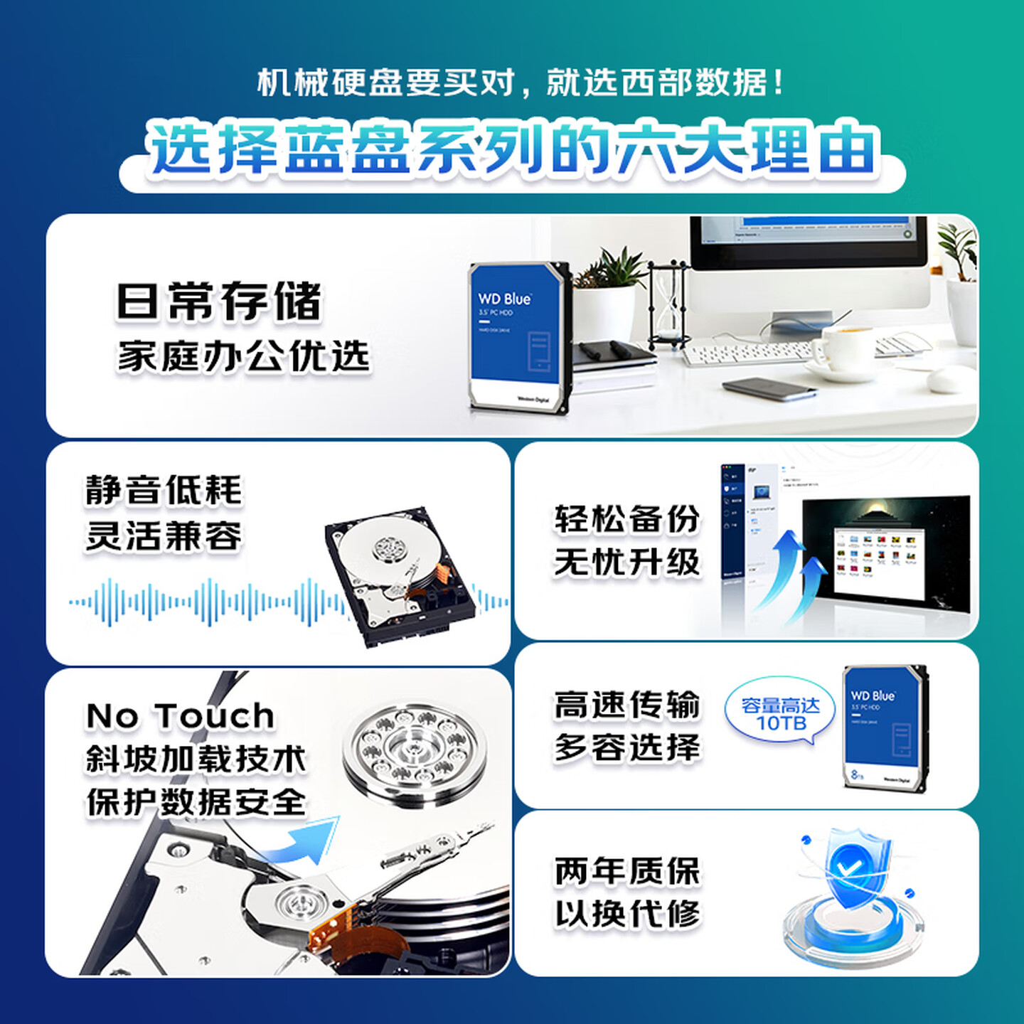 WD/西部数据 WD40EZAX/ZX 4T desktop mechanical hard drive 3.5-inch Western Digital 4TB blue disk CMR vertical