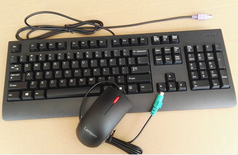 Lenovo Wired Keyboard Slime ps2 Connector Keyboard Slime Group Round Round Round Hole Desktop Computer Keyboard Synod Mouse