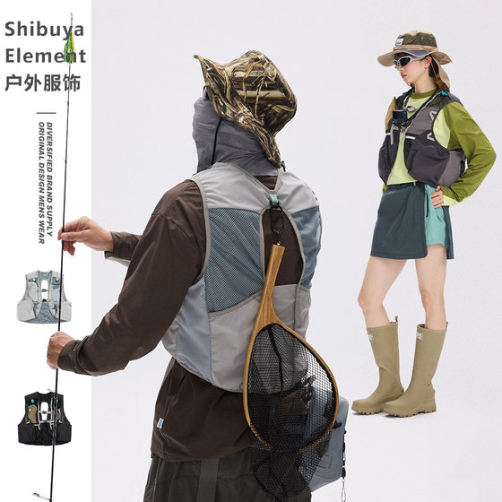 SE户外多口袋工装马甲男女户外钓鱼佬背心情侣骑行坎肩机能风外套