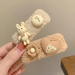 Fall and Winter New Arrival Cute Stuffed Bear Barrettes Female Ins Style Back Head Cartoon Hair Accessories Young Adult Heart Student Side Clip