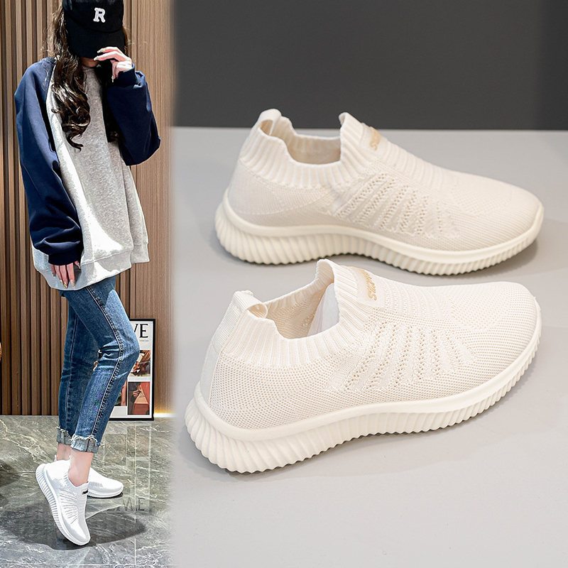 Women's Shoes soft sole Maternity White Sneakers Summer 2026 New Slip-On Sock Shoes Versatile Casual Sports Shoes