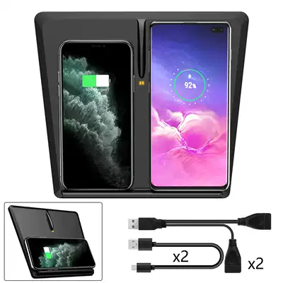 New car wireless charger Tesla model3 dual fast charging mobile phone battery Tesla dedicated wireless charging mobile phone battery