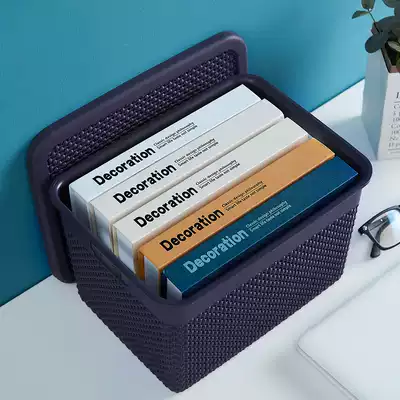 Thickened storage box finishing box small plastic basket toy snacks clothes book large storage box with lid ins