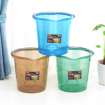 Large thickened plastic bucket Household transparent mop bucket Laundry bath bucket Round portable bucket Cleaning storage bucket