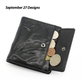 Кожаный бумажник, кошелек, монеты, из натуральной кожи, воловья кожа