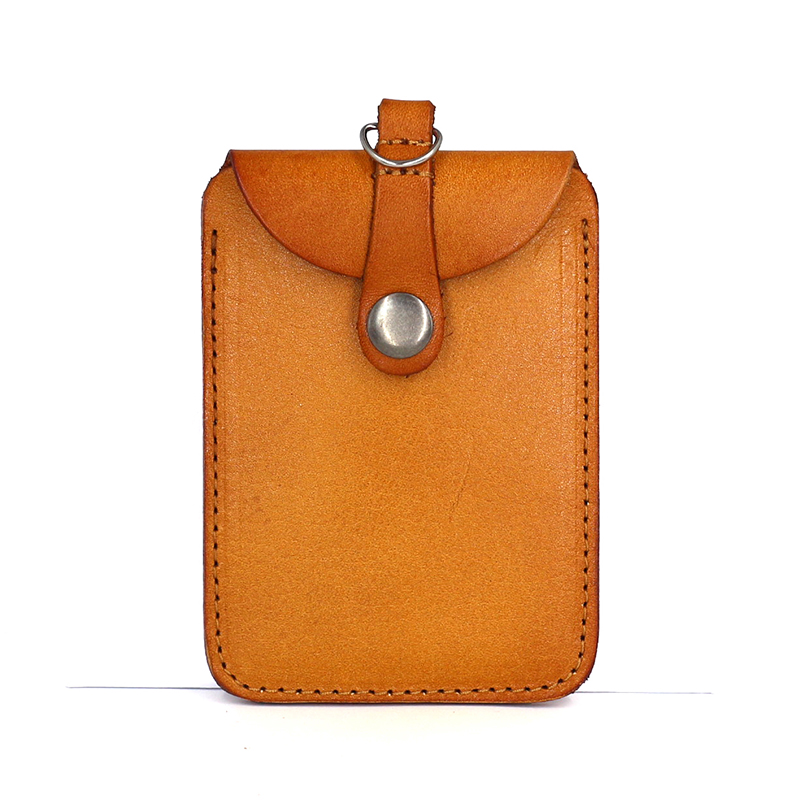 Original tanning bull pickup bag with neck rope retro leather leather bus card pack portable change wallet tide