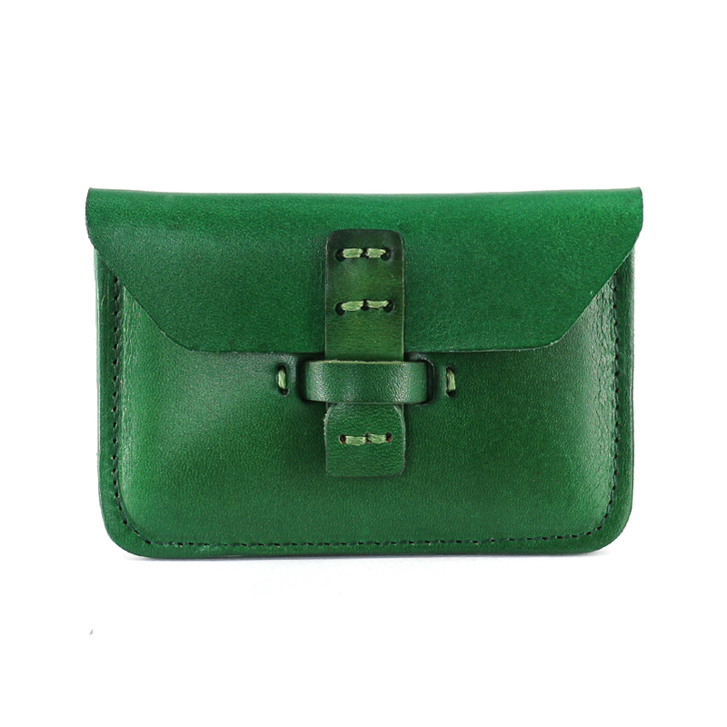 Original card case vegetable tanned first layer cowhide leather handmade business card bag men's literary retro mini coin purse small purse