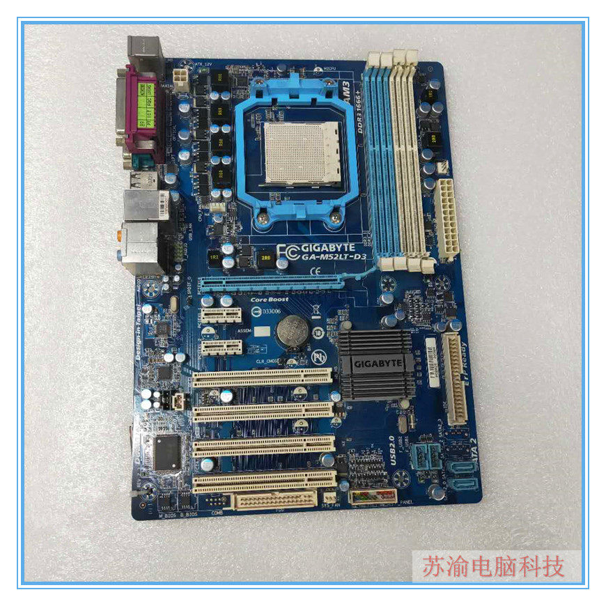 Gigabyte GA-M52LT-D3 D3P motherboard desktop all solid-state capacitor supports DDR3 memory AM3CPU