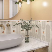 Black and white ceramic waistline 15x300 half wall split layer semicircular ceramic pipe decorative line bathroom edge rounded strip