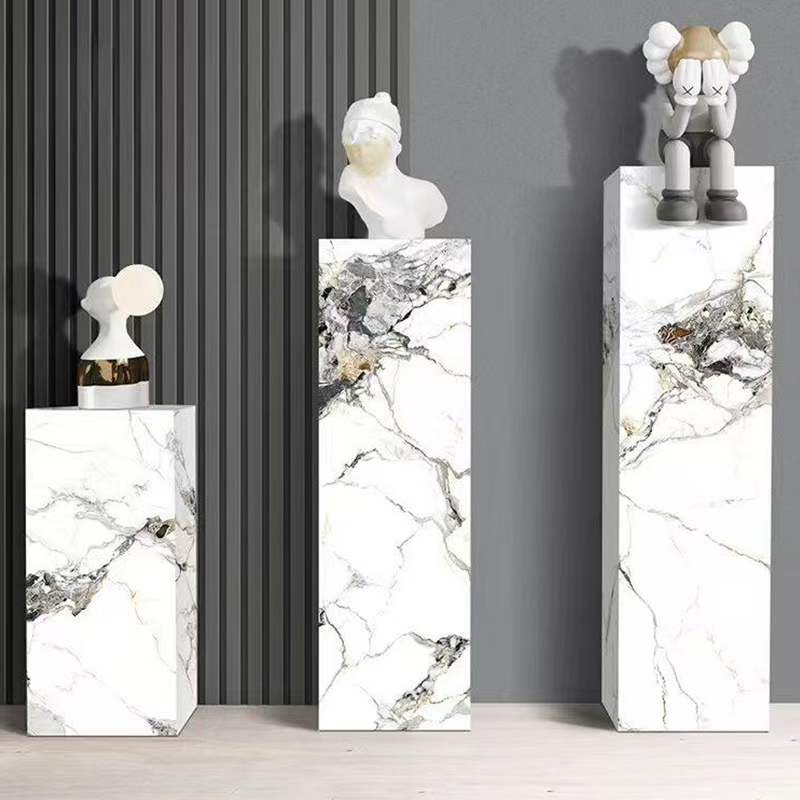 Slate Flower Stand, Light Luxury Living Room Floor-Standing Marble Display Stand, Hotel Clubhouse Decoration, Column Sculpture Base, Stone Pedestal Slate Flower Stand, Light Luxury Living Room Floor-Standing Marble Display Stand, Hotel Clubhouse Decoration, Column Sculpture Base, Stone Pedestal