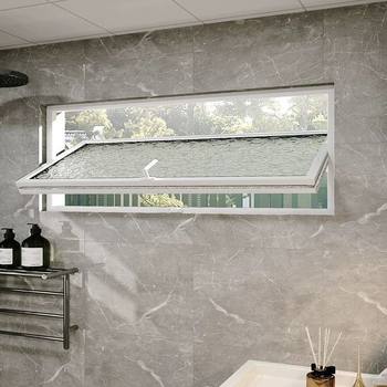 Aluminum Alloy Dark Bathroom Lighting Window Ventilation Window Square Center Shaft Rotating Window Lighting Window Anti-Peeping Glass Window