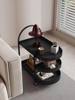 Chinese-Style Cream-Colored Movable Side Table, Modern Minimalist High-End Light Luxury Living Room and Bedroom Side Cabinet, Storage Rack, Small Trolley