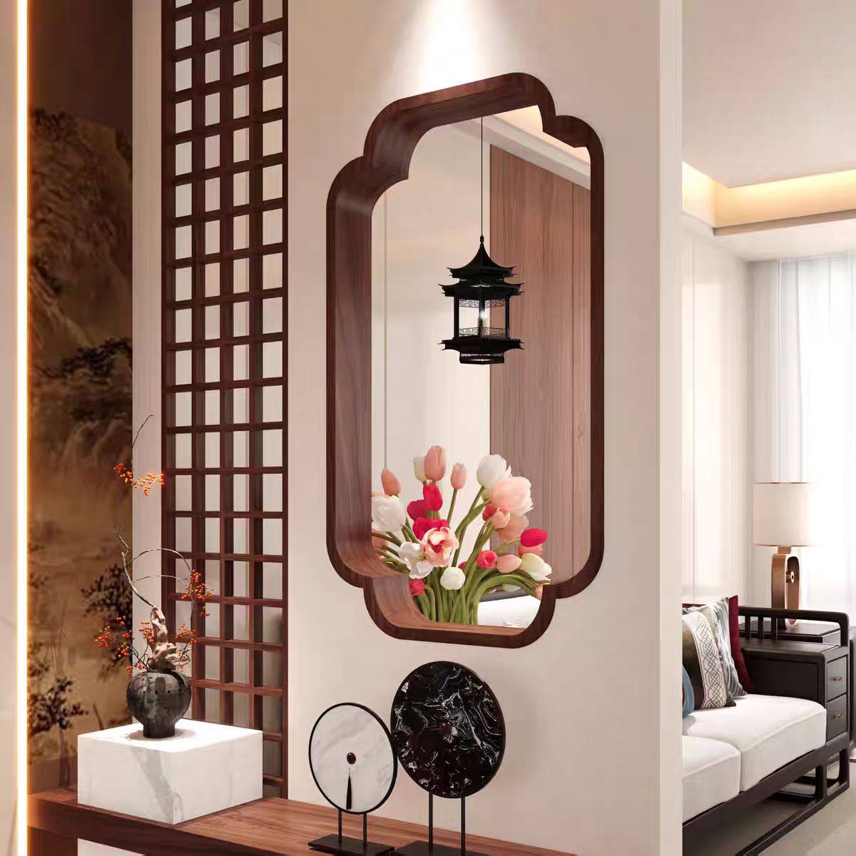 Song-Style Aesthetic Lattice Small Window with a Retro Feel, Song Dynasty Solid Wood Begonia Corner Tea Room Living Room Entrance Door Screen Window