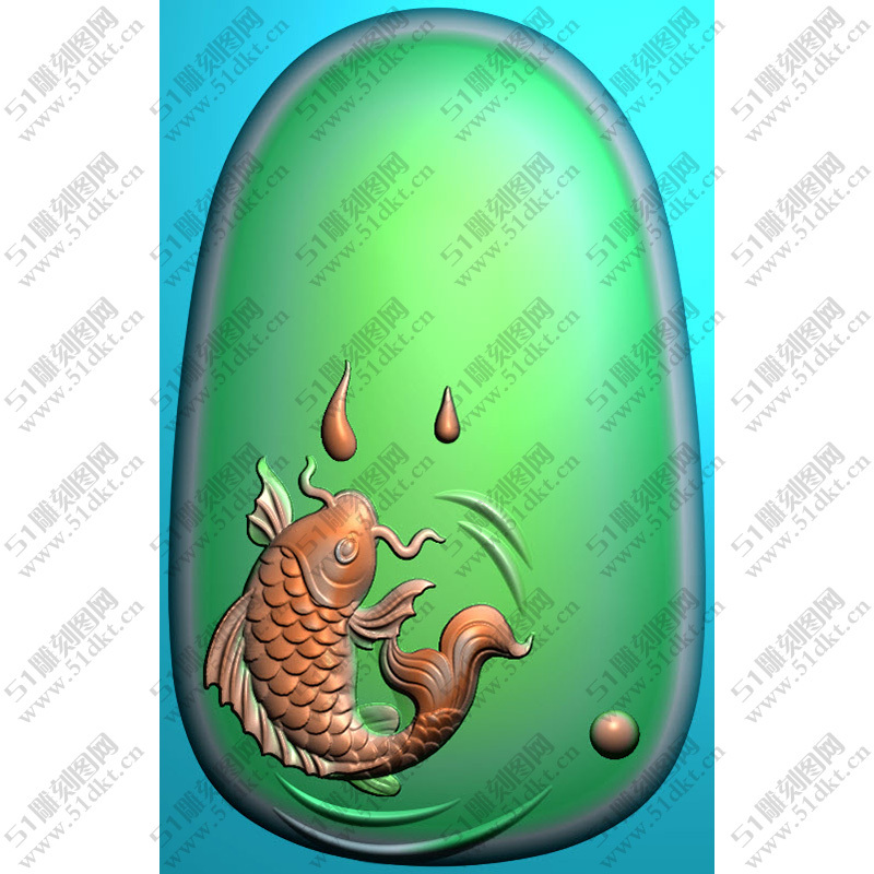 Jade Carving Design with Oval Arc Surface, Water-Drop Carp Pendant, Relief Design, Engraving Design, Fine Carving Design, Jdp Grayscale Image, Bmp Jade Carving Design with Oval Arc Surface, Water-Drop Carp Pendant, Relief Design, Engraving Design, Fine Carving Design, Jdp Grayscale Image, Bmp