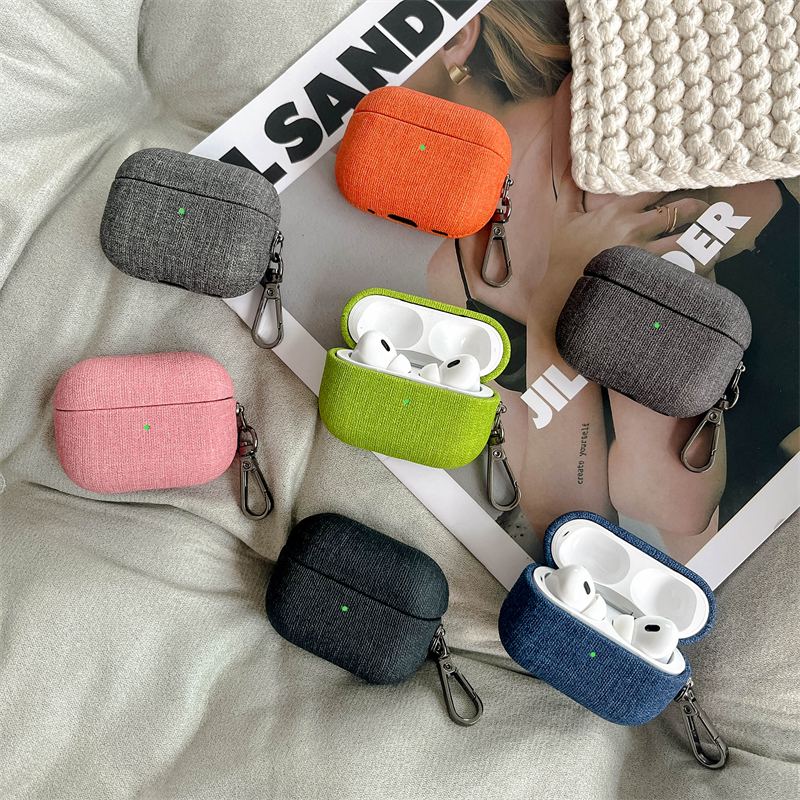 Denim AirPods Pro 3 Protective Case Suitable for the New Apple AirPods 4 Bluetooth Earphone Case, 1/2 Generation Solid Color High-End Feel, Fifth Generation Anti-Drop Hard Case, Niche Simple Style for Women, 3Rd Generation Pro 2 Trendy