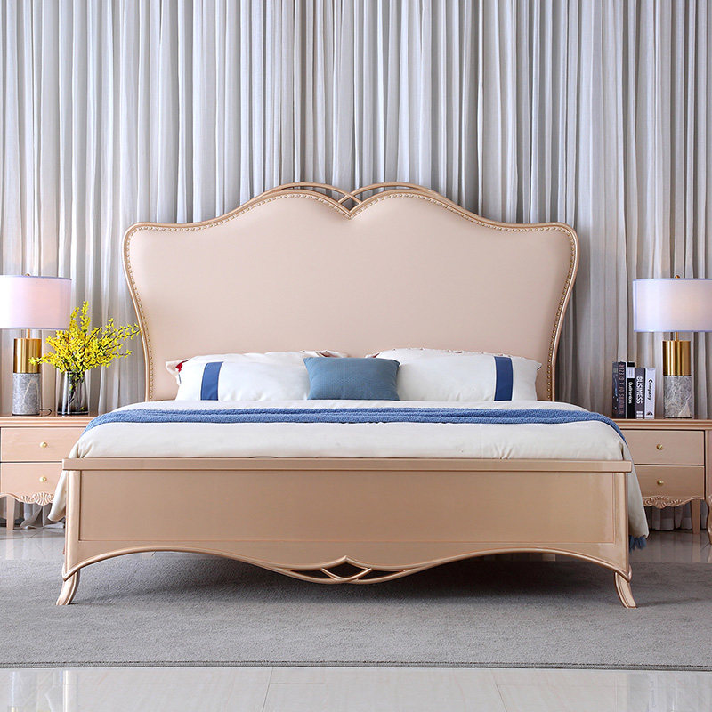 American solid wood bed 1 8 m light lavish bed modern minimalist master bedroom with large bed Double beds Eurostyle 1 5m Jane Merwedding bed