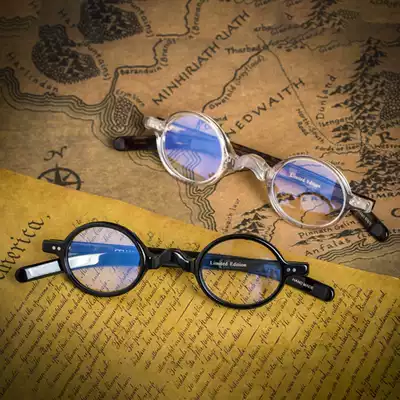 No nose pads transparent round glasses personality eye frame small frame retro myopia frame men's oval glasses women