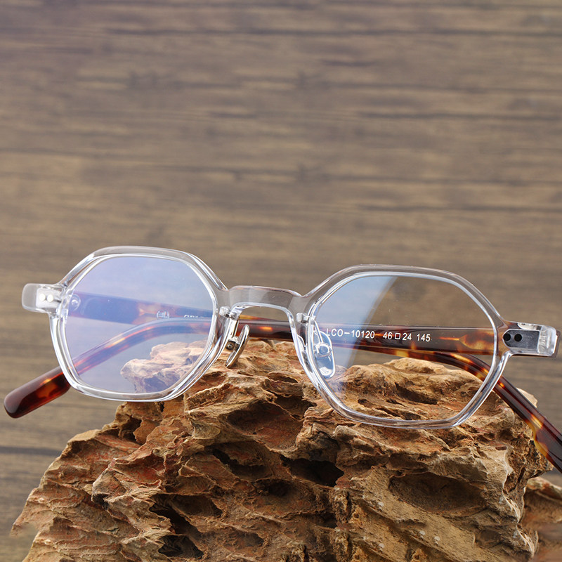 Disturbance Gas Polygon Mirror Frame Personality Retro Celluloid Spectacle Frame Men's Hand Square Myopia Glasses 10120