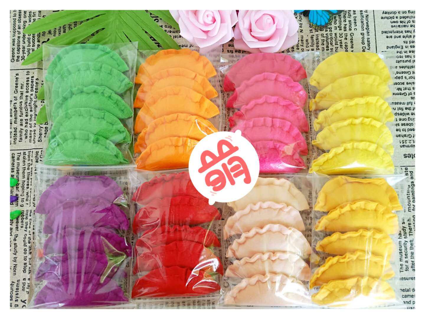 Non-woven dumplings finished Chinese snack color simulation vegetable dumplings kindergarten teaching toy prop model