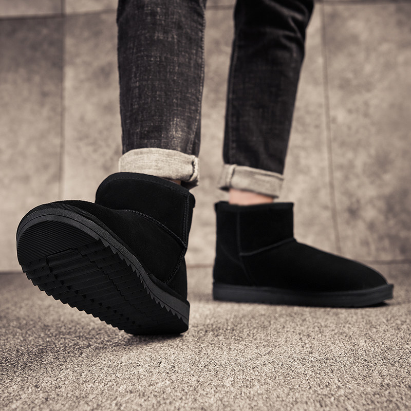 Winter Snow Boots Men's Gush Warm Thickening Lovers Short Cylinders Casual Non-slip Bread Shoes Big Size Martin Cotton Shoe Chater