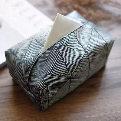 Light luxury Chinese style sanitary carton fabric high-end living room household tissue storage box Zen simple imitation silk tissue cover