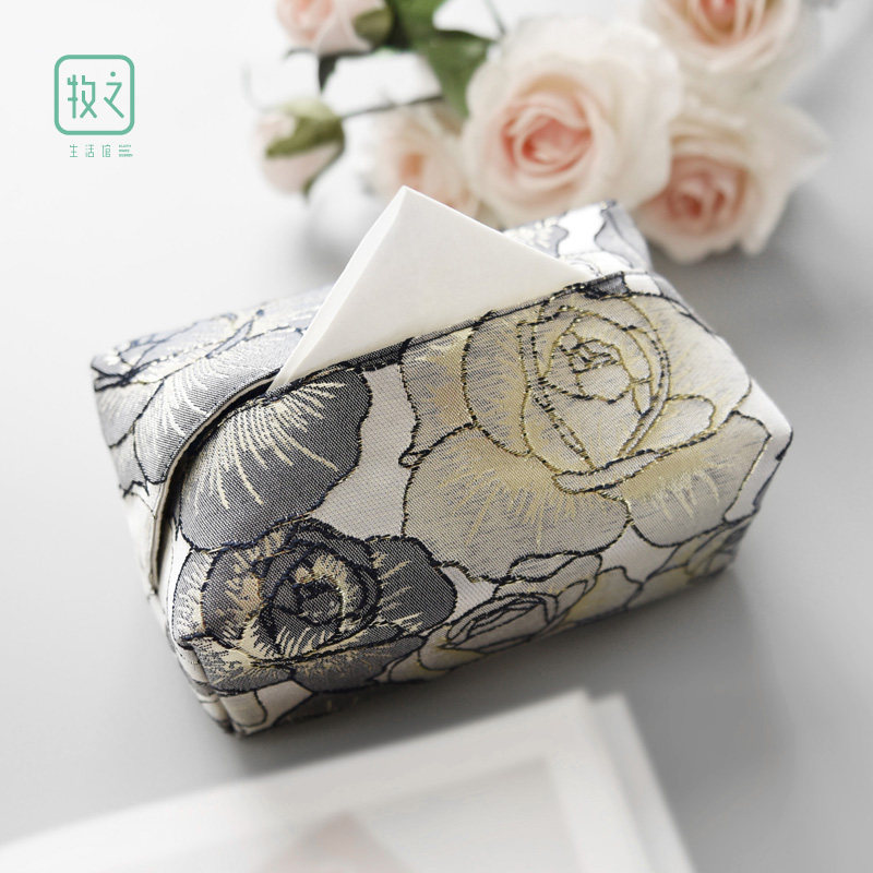 New Chinese high-end tissue box cloth room houseRose tissue tissue tissue tissue tissue bag for luxury carton