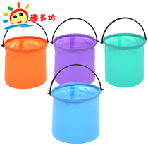 Color foldable pen holder multifunctional plastic small bucket portable bucket kindergarten childrens painting supplies