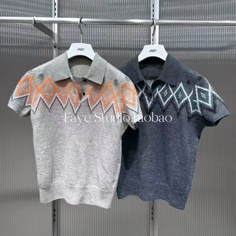 Jnby Jiangnan Clothing 2026 Autumn Collection Authentic Fair Isle Polo Collar Sweater 5Q9311650 995 Jnby Jiangnan Clothing 2026 Autumn Collection Authentic Fair Isle Polo Collar Sweater 5Q9311650 995