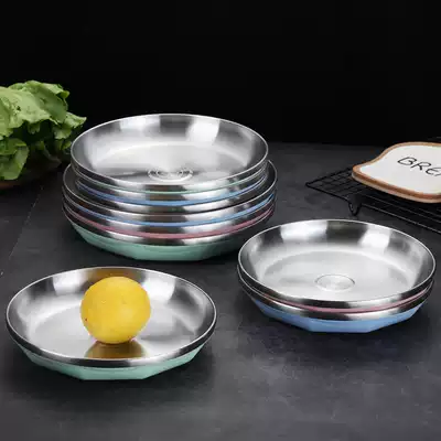 304 stainless steel plate household tray creative cute fish dish dumpling snack fruit meal plate plate saucer