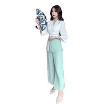 Foot bath technician work clothes suit trousers beauty salon health center club Caier foot massage shop work clothes Chinese style high-end