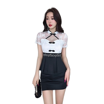 Foot bath technician work clothes sexy slimming cover belly beauty health foot massage shop spa massage foot bath work clothes summer