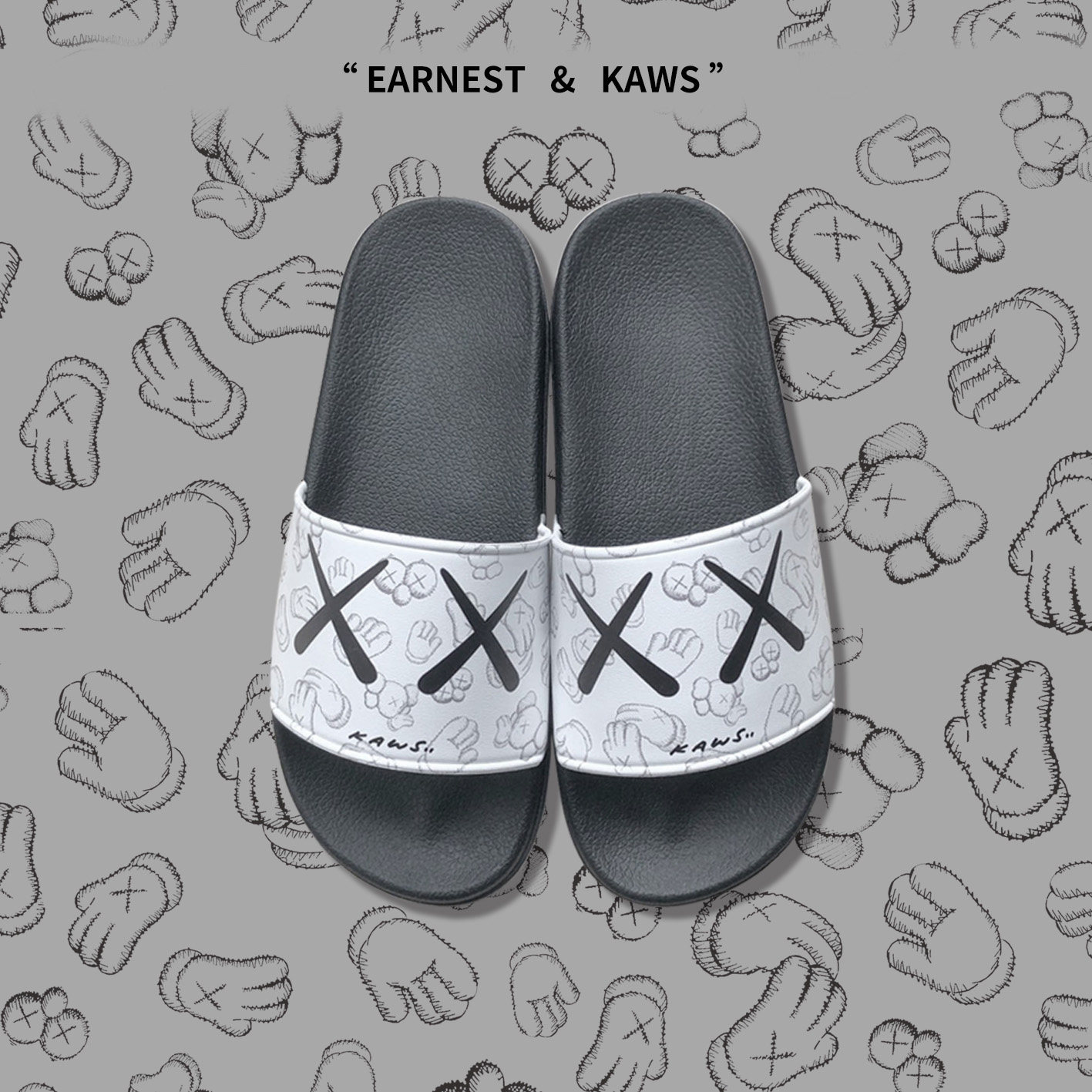 Slippers men and women tide summer 2021 personality outside wearing beach sandal drag couple tide brand anti-slip bath home word drag