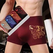 Quần 4 mảnh Bí mật đồ lót nam Quần boxer nam Đầu quần nam và quần lót đỏ Quần nữ Hộp quà tặng