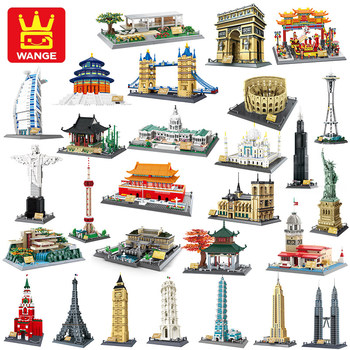 Yellow Crane Tower and Tengwang Pavilion World Landmark Building Model Small Particle Educational Building Blocks Living Room Decoration Assembly Toys