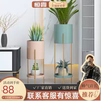 Hengxia Nordic flower rack Balcony modern simple floor-to-ceiling multi-layer simple shelf Wrought iron light luxury net safflower rack