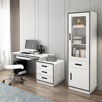 Simple modern home computer desktop desk Bedroom office student writing desk desk bookshelf bookcase integrated combination
