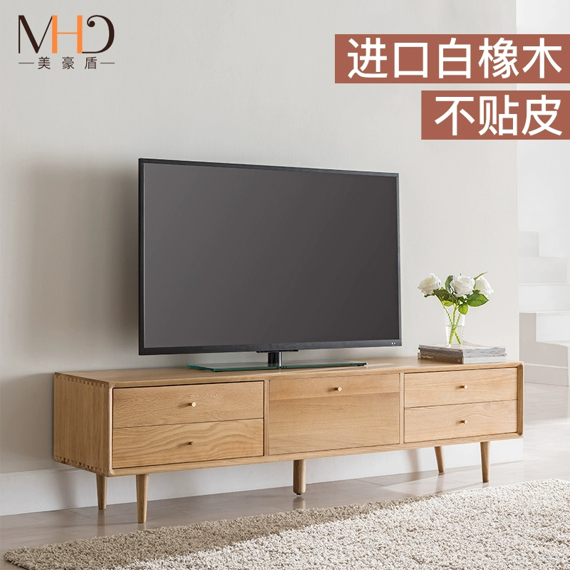 Phong cách bắc âu tủ tivi gỗ sồi trắng gỗ sồi trắng căn hộ nhỏ đơn giản hiện đại tủ sàn phòng khách - Buồng