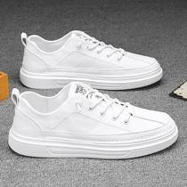 Suit Little white shoes Mens 2021 Spring new mens shoes Trend flat heel No lacing sloth casual board Shoe men