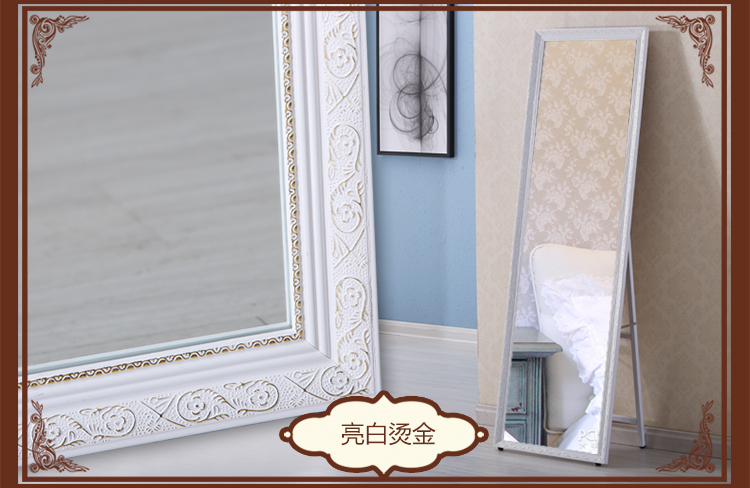 Gương Địa Trung Hải gương toàn thân sàn cô gái trái tim retro chiều cao với khung tủ quần áo gương treo - Gương gương trang điểm