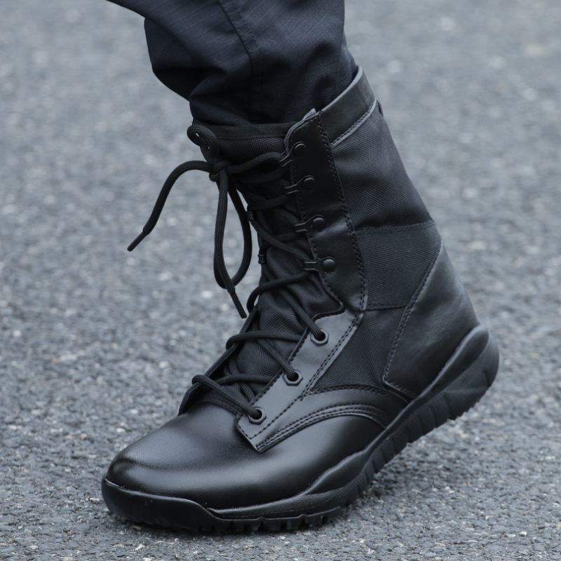 Boots Men Special Soldiers Combat Boots Outdoor Summer Light Breathable Black High Cylinder Land War Boots Desert Boots Combat Training Shoes